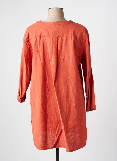 Tunică mâneci lungi închidere cu nasturi pe față portocaliu CISO femme