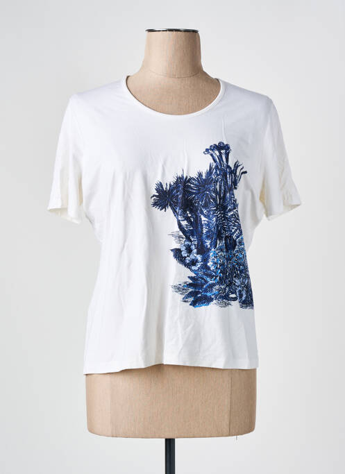 Tricou serigrafie mâneci scurte bej UN POINT C EST TOUT femme