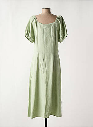 Rochie midi țesătură crep mâneci scurte verde VERO MODA femeie