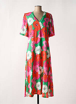 Rochie lungă mâneci scurte mâneci scurte portocalie SIGNE NATURE femeie