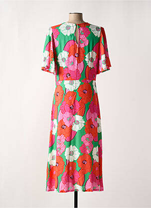 Rochie lungă mâneci scurte mâneci scurte portocalie SIGNE NATURE femeie