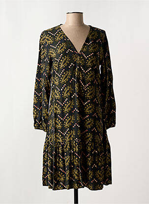 Rochie midi imprimeu fantezie mâneci lungi verde SIGNE NATURE femeie