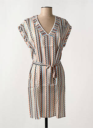 Rochie scurtă mâneci scurte mâneci scurte alb ARELINE femeie