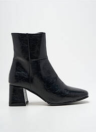Botine/ghete țesătură satinată toc de 4 la 6 cm negru REQINS femme