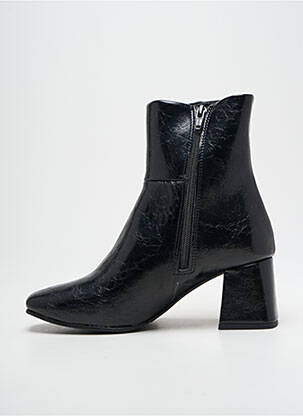 Botine/ghete țesătură satinată toc de 4 la 6 cm negru REQINS femeie