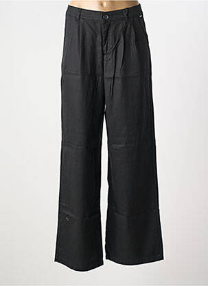 Pantalon drept închidere cu fermoar sub clapetă cu nasturi negru IKKS femeie