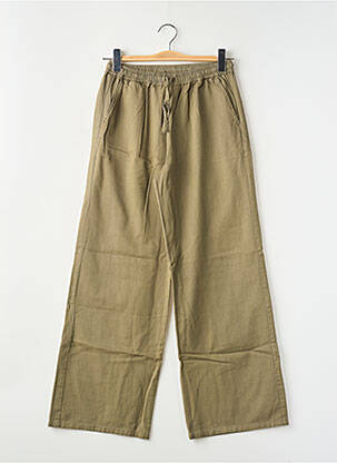 Pantalon drept croială dreaptă talie elastică verde GARCIA fată