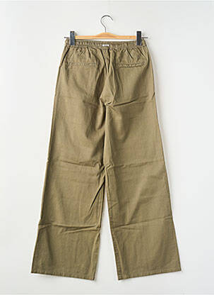 Pantalon drept croială dreaptă talie elastică verde GARCIA fată