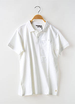 Polo alb LEVV LABEL băiat