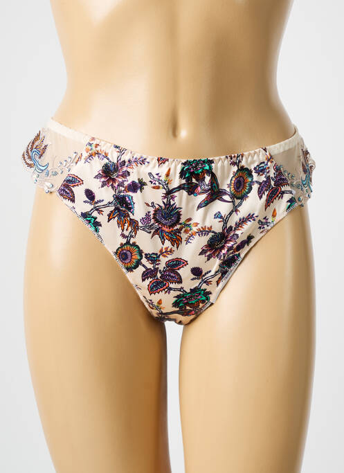 Tanga țesătură satinată bej LOUISA BRACQ femme