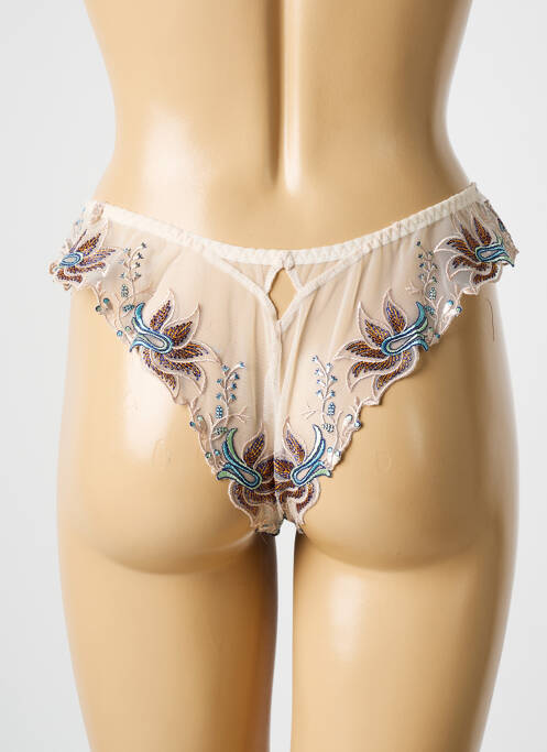 Tanga țesătură satinată bej LOUISA BRACQ femme