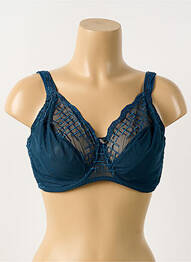 Sutien efect material satinat sutien cupe întregi cu decolteu înalt albastru LOUISA BRACQ femme