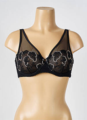 Sutien efect material satinat top triunghiuri negru LOUISA BRACQ femeie