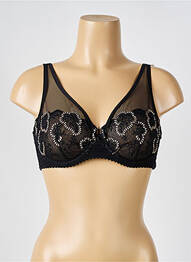 Sutien efect material satinat top triunghiuri negru LOUISA BRACQ femeie