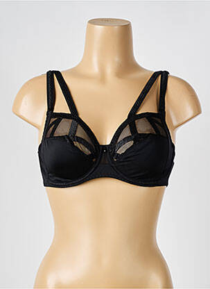Sutien efect material satinat sutien cupe întregi cu decolteu înalt negru LOUISA BRACQ femeie