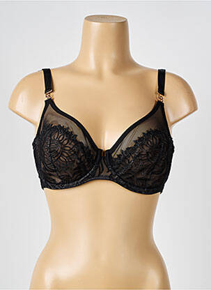 Sutien efect material satinat top triunghiuri negru LOUISA BRACQ femeie