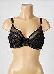 Sutien efect material satinat top triunghiuri negru LOUISA BRACQ femeie