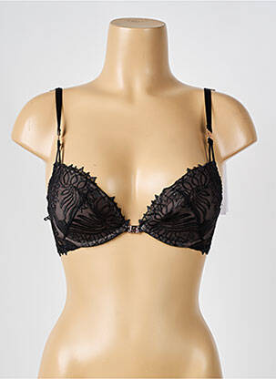 Sutien efect material satinat top sutien push-up negru LOUISA BRACQ femeie
