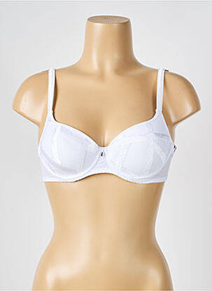 Sutien efect material satinat sutien balconet cu decolteu înalt alb LOUISA BRACQ femeie