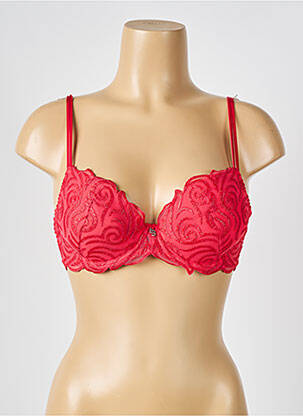 Sutien efect material satinat top sutien push-up roșu LOUISA BRACQ femeie