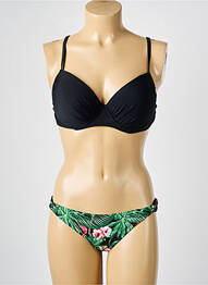 Costum de baie din două piese elasticitate top sutien push-up negru NANA SUN femeie