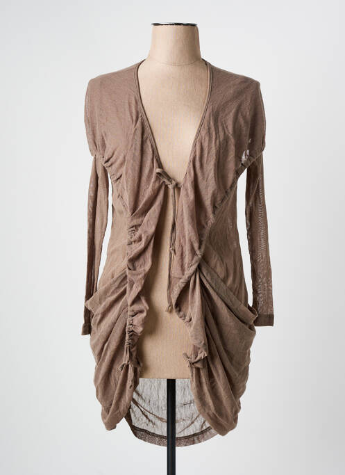 Vestă cu mâneci lungi maro ARELINE femeie