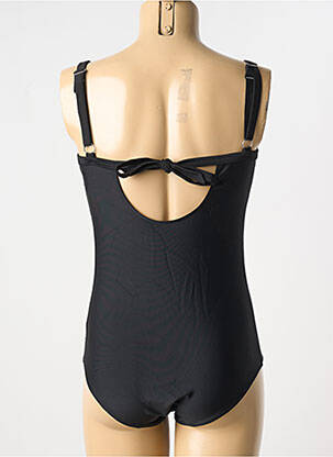Costum de baie dintr-o singură piesă efect material satinat sutien cupe întregi cu decolteu înalt negru BIKINIS STORY femeie