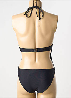 Costum de baie dintr-o singură piesă efect material satinat sutien cu susținere înaltă și burete detașabil negru BIKINIS STORY femeie