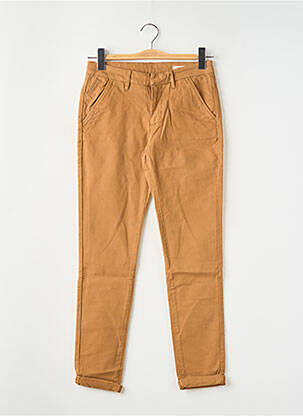 Pantalon chino țesătură poplin mărime normală galben REIKO femeie