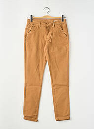 Pantalon chino țesătură poplin mărime normală galben REIKO femeie