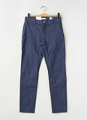 Pantalon chino țesătură poplin mărime normală albastru F.A.M. femeie