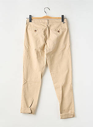 Pantalon chino țesătură poplin mărime normală bej REIKO femeie