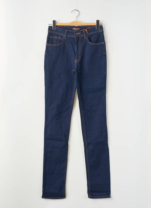 Blugi cu croială slim țesătură brută talie înaltă albastru CIMARRON femme