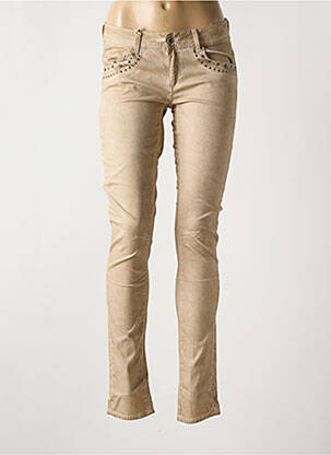 Blugi skinny elasticitate talie joasă maro SCHOOL RAG femeie