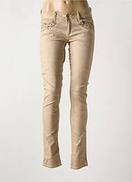 Blugi skinny elasticitate talie joasă maro SCHOOL RAG femeie