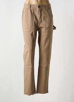 Pantalon drept închidere cu fermoar sub clapetă cu nasturi mărime normală maro #OOTD femeie