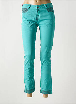 Pantalon 7/8 elasticitate talie joasă albastru KANOPE femeie