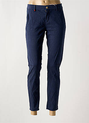 Pantalon chino talie joasă talie joasă albastru F.A.M. femeie