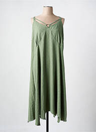 Rochie midi croială fluidă bretele subțiri verde 2W PARIS femme