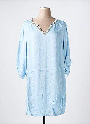 Rochie scurtă mâneci 3/4 mâneci 3/4 albastru NO SECRET femeie