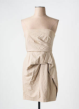 Rochie scurtă fără mâneci fără mâneci bej BCBGMAXAZRIA femeie