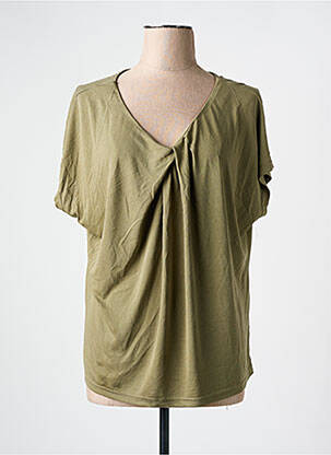 Tricou croială dreaptă mâneci scurte verde VAN-DOS femeie
