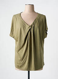 Tricou croială dreaptă mâneci scurte verde VAN-DOS femme