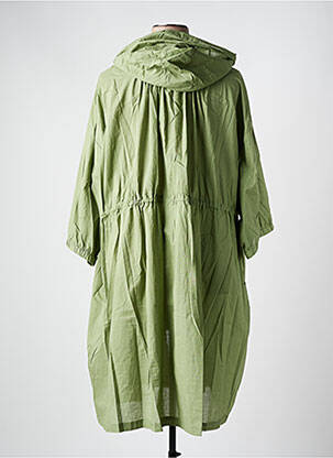 Palton lung cu glugă verde POMME ROUGE femeie