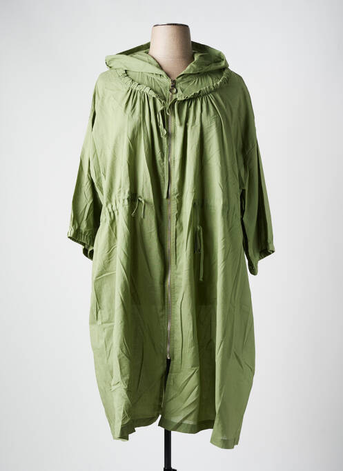 Palton lung verde POMME ROUGE femeie