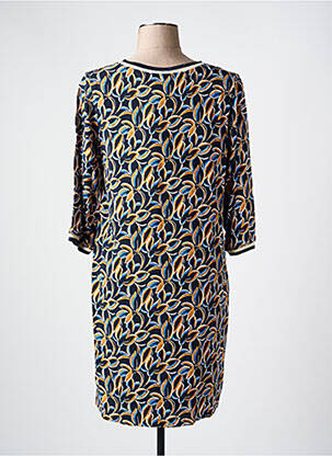 Rochie midi mâneci 3/4 mâneci 3/4 albastru SIGNE NATURE femeie