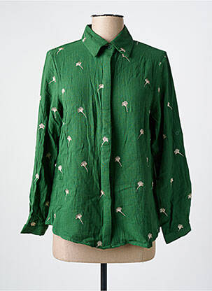 Cămașă imprimeu fantezie mâneci lungi verde BY ONE femeie