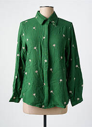 Cămașă imprimeu fantezie mâneci lungi verde BY ONE femme