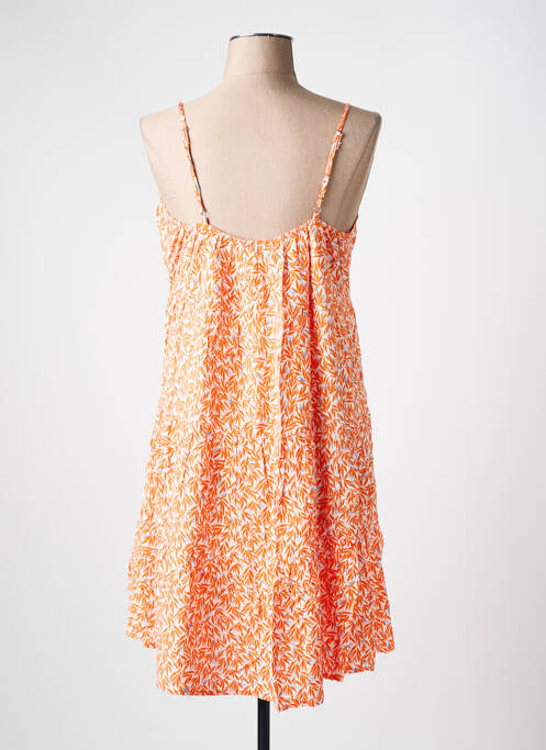 Rochie midi imprimeu fantezie bretele subțiri portocaliu CHRISTY femme