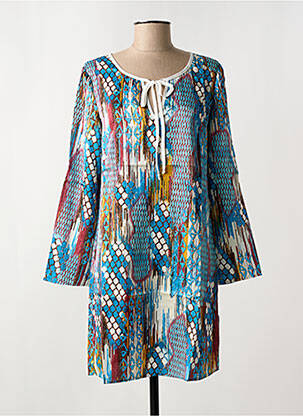 Rochie scurtă mâneci lungi mâneci lungi albastru ARELINE femeie